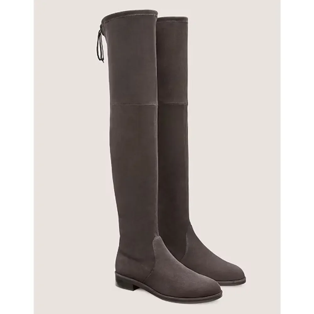 Stuart Weitzman Lowland Bold Boot Over The Knee High Boots Suede Block Heel Flat